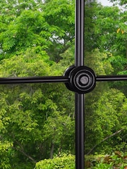 Charles Bentley Black Monaco Industrial Window Style Arch Mirror - Image 3 of 6