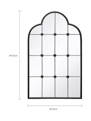 Charles Bentley Black Monaco Industrial Window Style Arch Mirror - Image 4 of 6