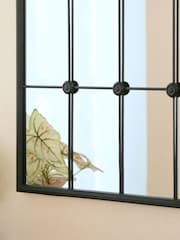 Charles Bentley Black Monaco Industrial Window Style Arch Mirror - Image 5 of 6