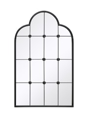 Charles Bentley Black Monaco Industrial Window Style Arch Mirror - Image 6 of 6