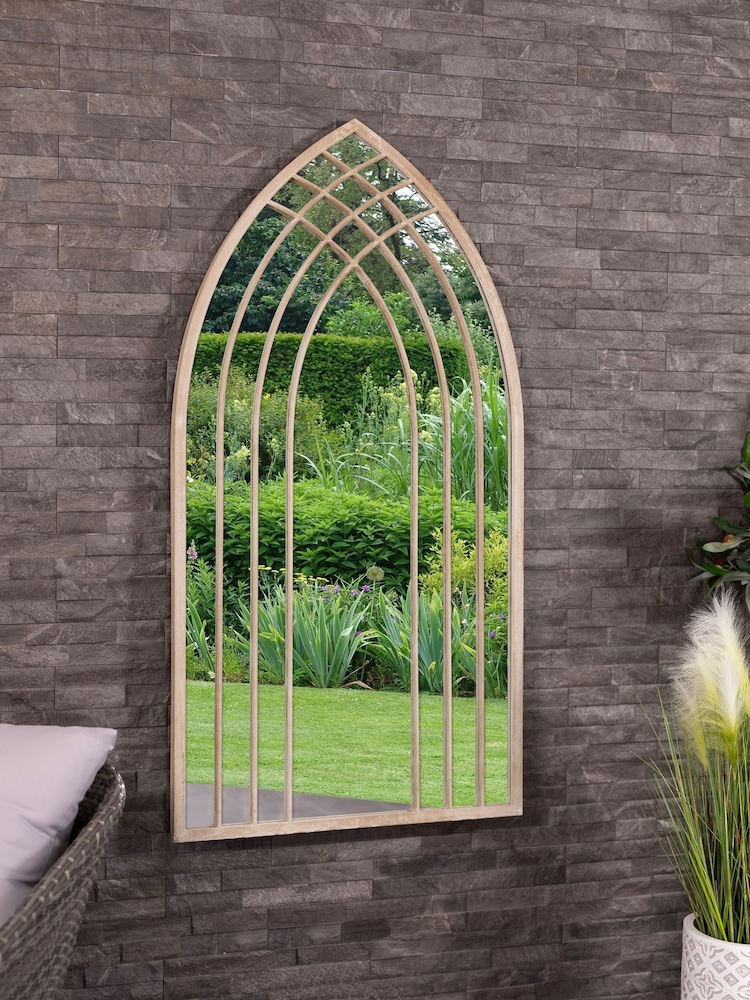 Charles Bentley Brown Lisbon Lattice Style Arch Mirror - Image 1 of 6
