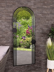 Charles Bentley Black Warsaw Arch Tall Mirror With Dots Design - Image 1 of 6