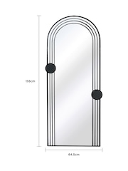 Charles Bentley Black Warsaw Arch Tall Mirror With Dots Design - Image 6 of 6