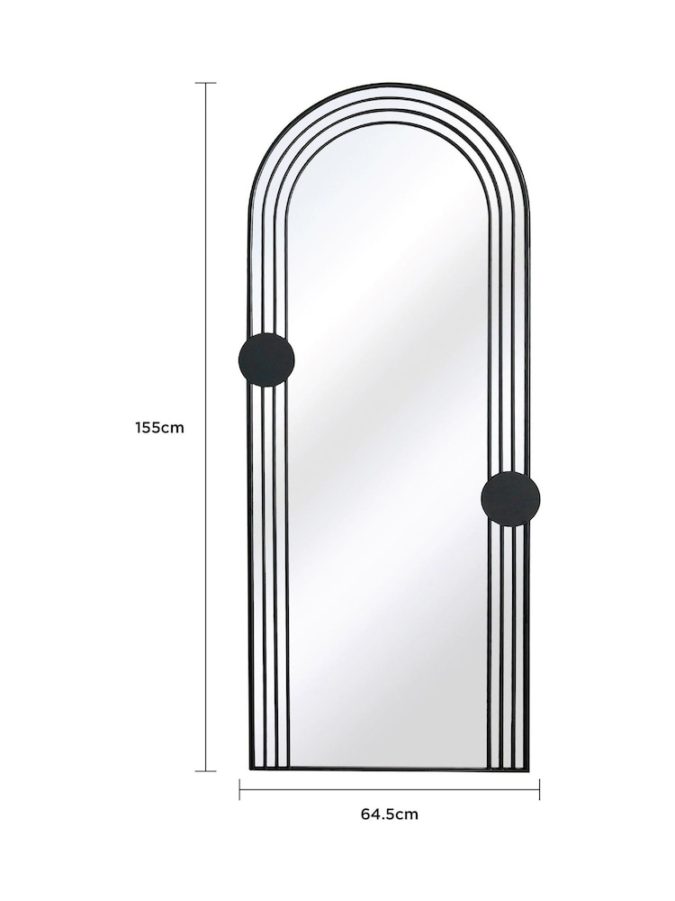 Charles Bentley Black Warsaw Arch Tall Mirror With Dots Design - Image 6 of 6 Charles Bentley Black Warsaw Arch Tall Mirror With Dots Design - Image 6 of 6