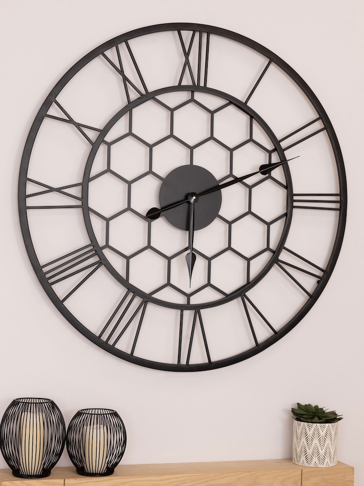 Charles Bentley Black Stanwick Skeleton Design Outdoor Wall Clock - Image 2 of 6