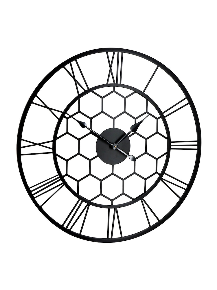 Charles Bentley Black Stanwick Skeleton Design Outdoor Wall Clock - Image 6 of 6