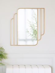 Charles Bentley Gold Prague Art Deco Design Rectangular Mirror - Image 5 of 6