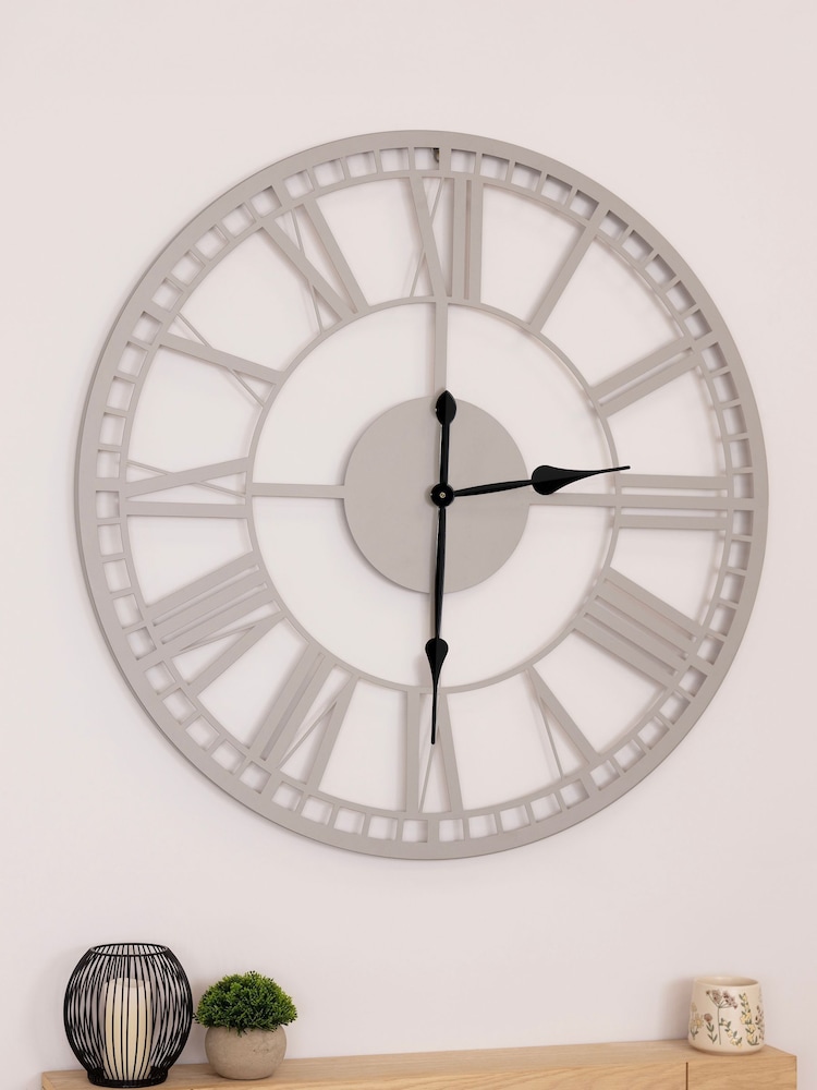 Charles Bentley Grey Malham Skeleton Design Outdoor Wall Clock - Image 1 of 6 Charles Bentley Grey Malham Skeleton Design Outdoor Wall Clock - Image 1 of 6