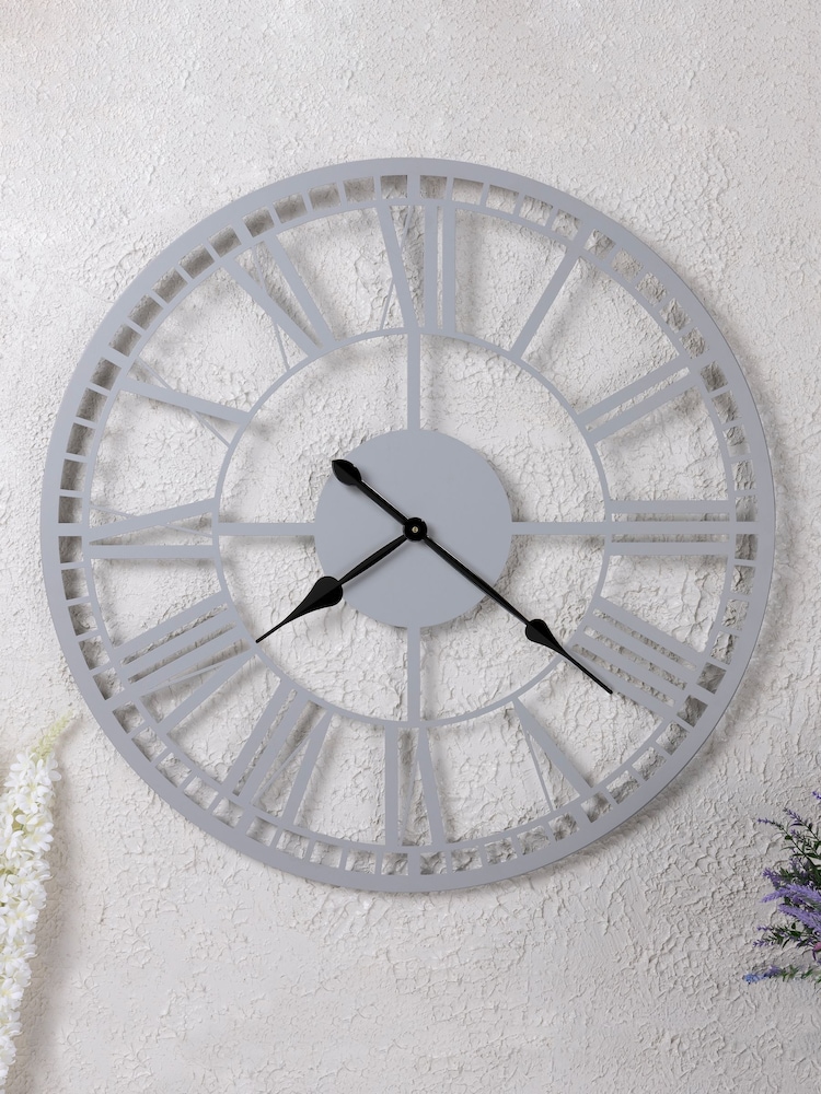Charles Bentley Grey Malham Skeleton Design Outdoor Wall Clock - Image 2 of 6