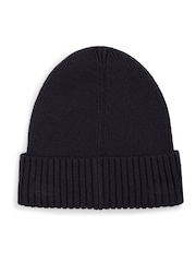 Tommy Hilfiger Blue Kids Essential Flag Embroidery 100% Organic Cotton Beanie - Image 2 of 3