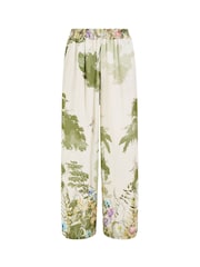 Yumi Natural Palm Print Wide Leg Trousers - Image 4 of 4