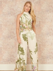 Yumi Palm Print Halter Neck Top - Изображение 2 из 5