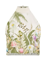 Yumi Palm Print Halter Neck Top - Изображение 5 из 5