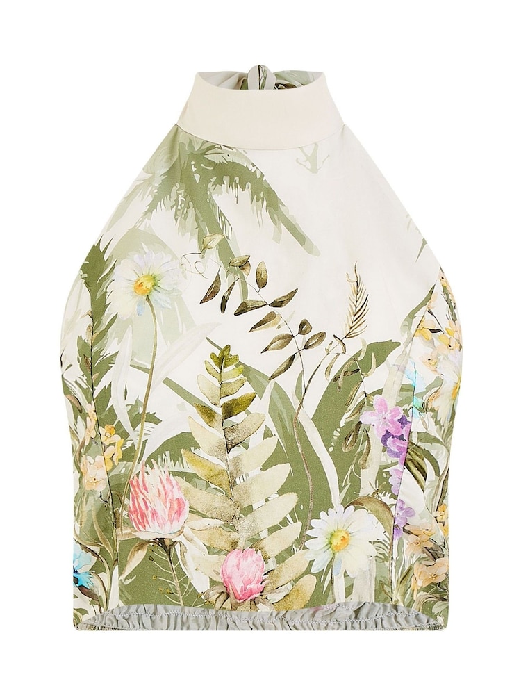Yumi Palm Print Halter Neck Top - Изображение 5 из 5
