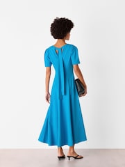 Whistles Blue Panel Detail V-Neck Maxi Dress - Image 2 of 5