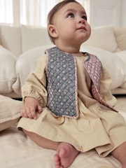 Cream Floral Baby Dress and Gilet Set 2 Piece (0mths-2yrs) - Image 2 of 5