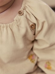 Cream Floral Baby Dress and Gilet Set 2 Piece (0mths-2yrs) - Image 4 of 5