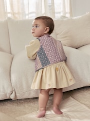 Cream Floral Baby Dress and Gilet Set 2 Piece (0mths-2yrs) - Image 5 of 5