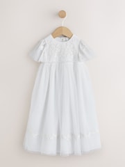 Weiße Gelegenheit - Netzkleid für Babys mit Floralstickerei (0Monate-2Jahre) - Bild 1 von 7