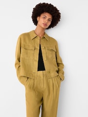 Whistles Green Abby Casual 100% Linen Jacket - Image 1 of 5
