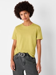 Whistles Green Emily Ultimate  100% Cotton T-Shirt - Image 1 of 5