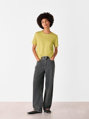 Whistles Green Emily Ultimate  100% Cotton T-Shirt - Image 3 of 5