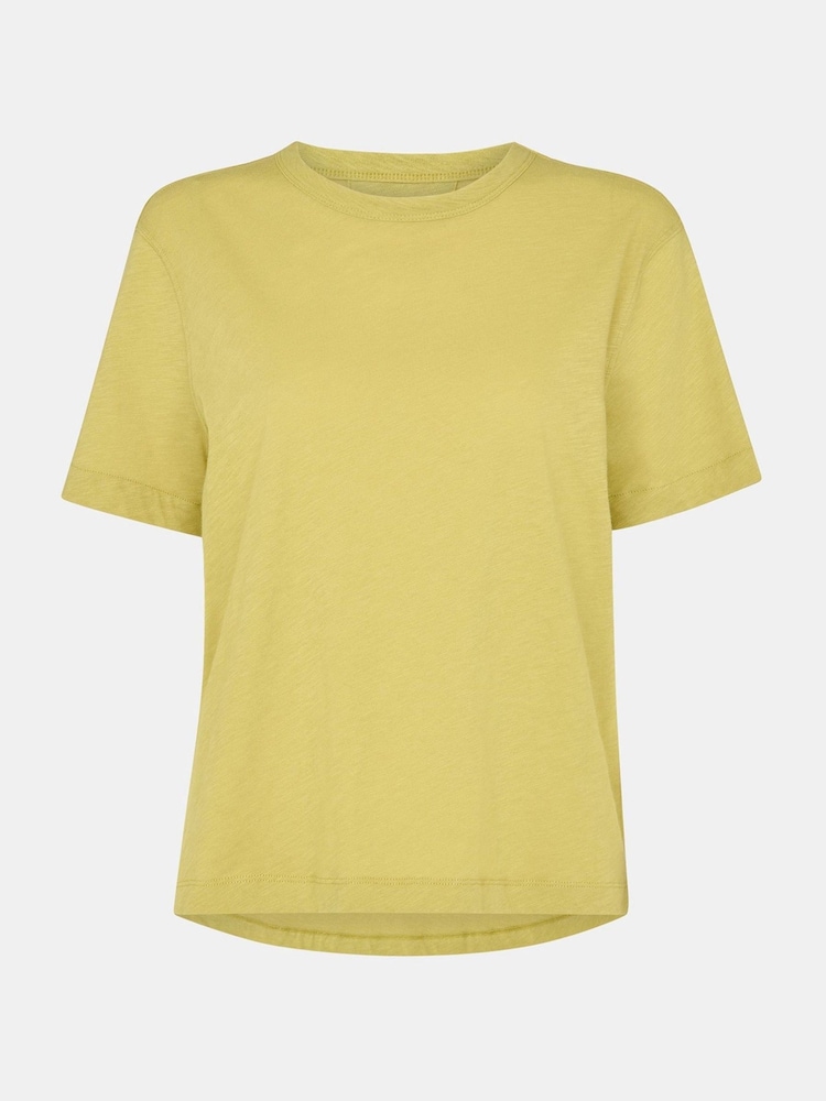 Whistles Green Emily Ultimate  100% Cotton T-Shirt - Image 5 of 5