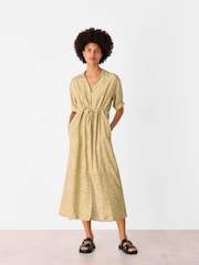 Бежевый - Whistles Tiger Flame Midi Dress - Изображение 1 из 5