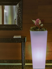 New Garden White Melisa 40cm Tall Flowerpot with Light Solar Charging with Rechargeable Battery - Image 1 of 1