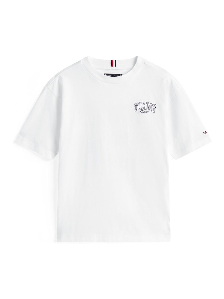 Weiß - Tommy Hilfiger Varsity Back Graphic T-Shirt - Bild 5 von 5