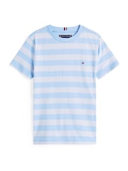 Tommy Hilfiger Blue Flag Embroidery Crew Neck T-Shirt - Image 5 of 5