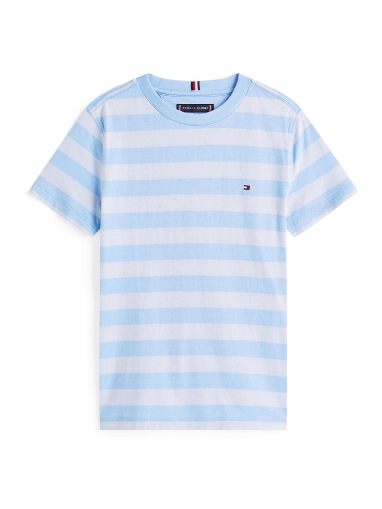 Tommy Hilfiger Blue Flag Embroidery Crew Neck T-Shirt - Image 5 of 5