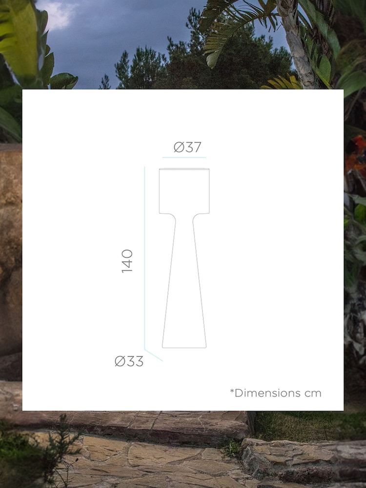 New Garden White 140m Grace Floor Lamp with Cable - Image 6 of 6