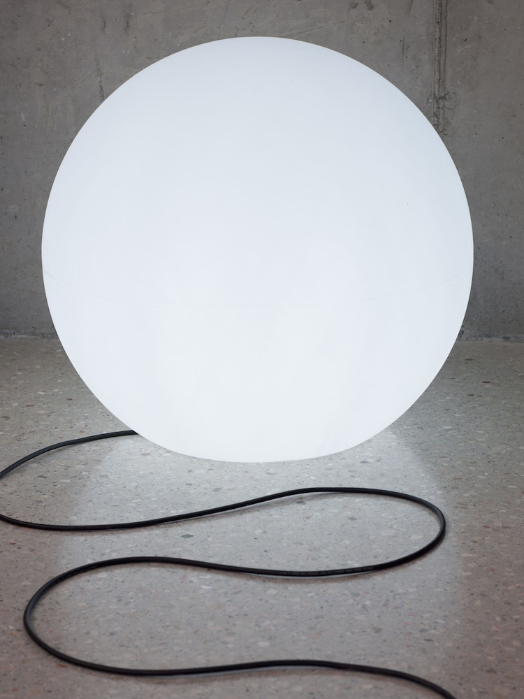 New Garden White Outdoor Buly Lighted Ball 40cm with Cable - Image 1 of 5