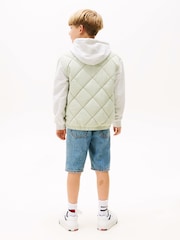Tommy Hilfiger Green Relaxed Quilted Hooded Bomber Jacket - Image 2 of 5