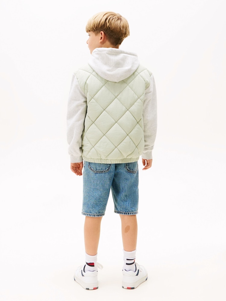 Tommy Hilfiger Green Relaxed Quilted Hooded Bomber Jacket - Image 2 of 5