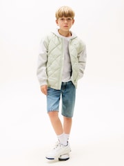 Tommy Hilfiger Green Relaxed Quilted Hooded Bomber Jacket - Image 3 of 5