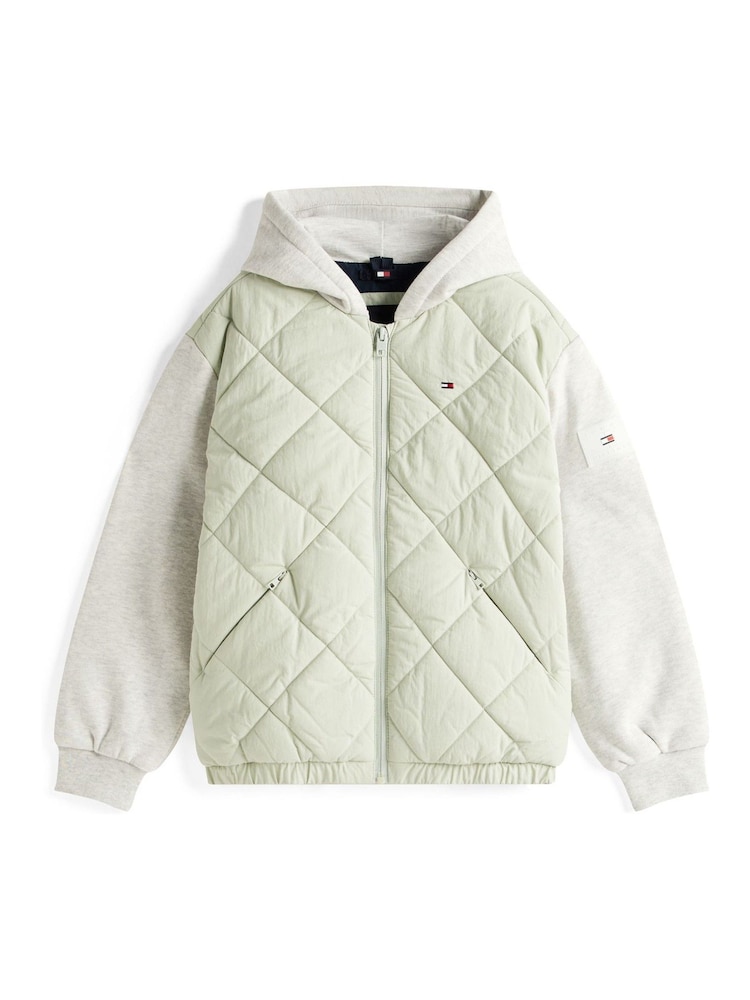 Tommy Hilfiger Green Relaxed Quilted Hooded Bomber Jacket - Image 5 of 5