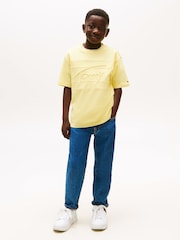Tommy Hilfiger Yellow Signature Embroidery T-Shirt - Image 3 of 5