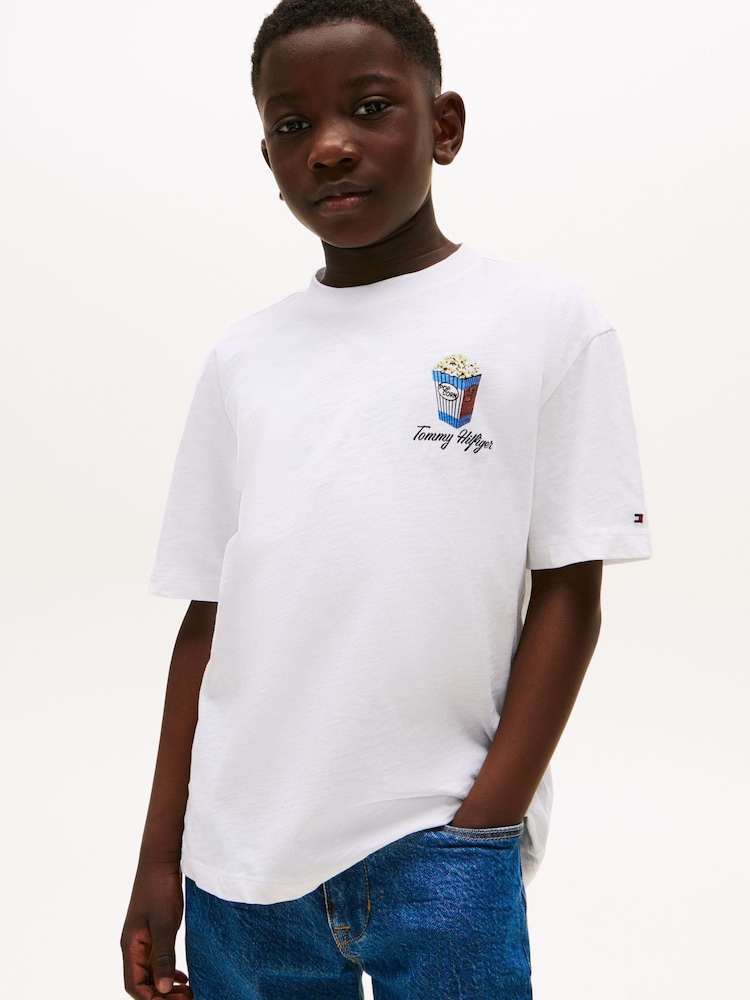 Blanco - Tommy Hilfiger Back Graphic Textured T-Shirt - Imagen 1 de 5