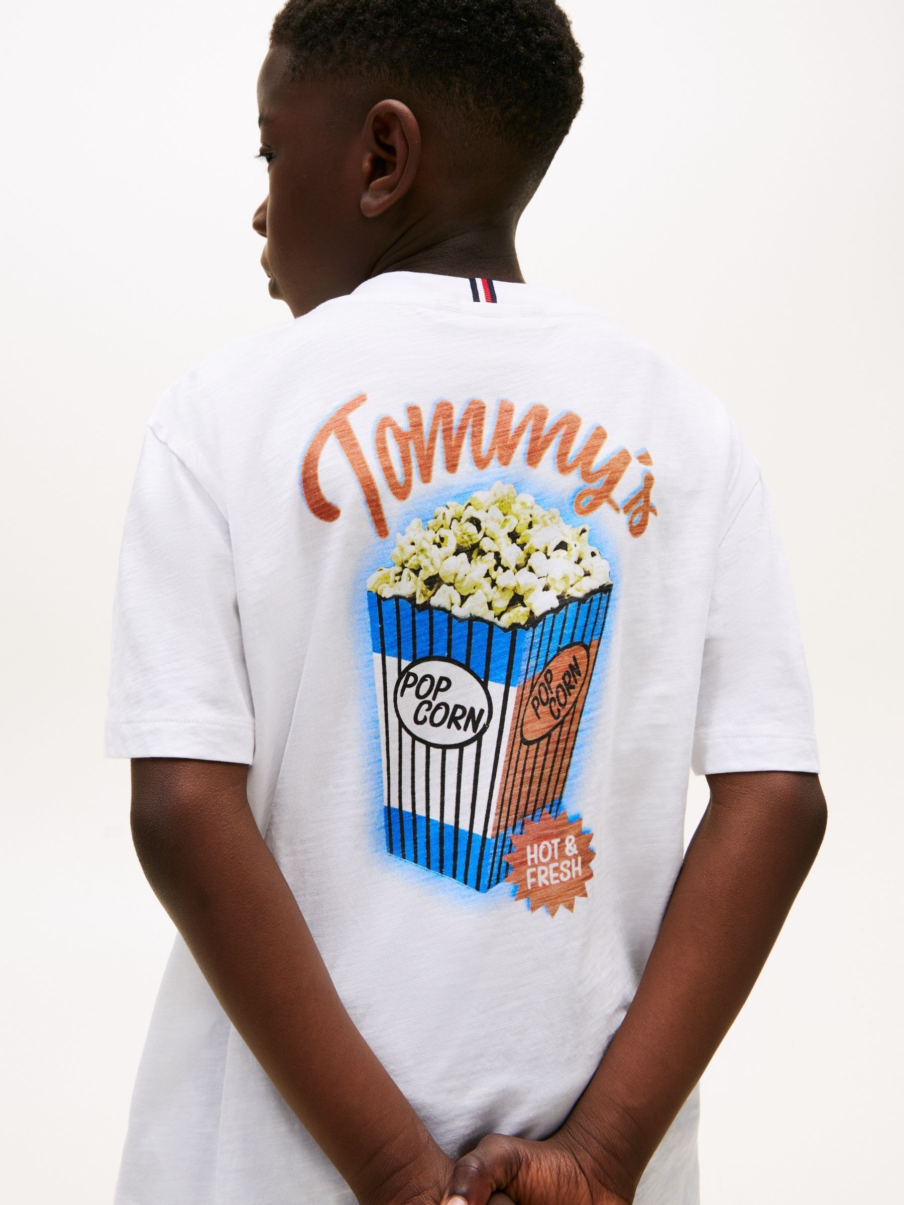 Buy Tommy Hilfiger White Back Graphic Textured T-Shirt from Next