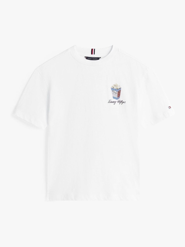 Tommy Hilfiger White Back Graphic Textured T-Shirt - Image 5 of 5 Tommy Hilfiger White Back Graphic Textured T-Shirt - Image 5 of 5