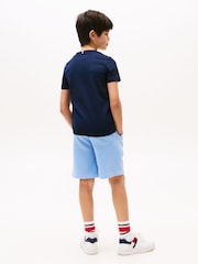 Blau - Tommy Hilfiger Signature Logo Crew Neck T-Shirt - Bild 2 von 5