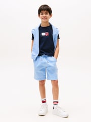 Blau - Tommy Hilfiger Signature Logo Crew Neck T-Shirt - Bild 3 von 5