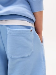 Tommy Hilfiger Blue Tonal Flag Embroidery Sweat Shorts - Image 4 of 5