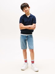 Tommy Hilfiger Blue Chrome Short Sleeve Polo Jumper - Image 3 of 5