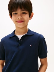 Tommy Hilfiger Blue Chrome Short Sleeve Polo Jumper - Image 4 of 5