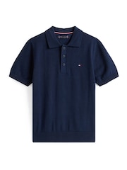 Tommy Hilfiger Blue Chrome Short Sleeve Polo Jumper - Image 5 of 5