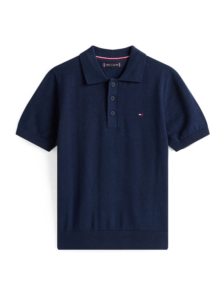 Tommy Hilfiger Blue Chrome Short Sleeve Polo Jumper - Image 5 of 5