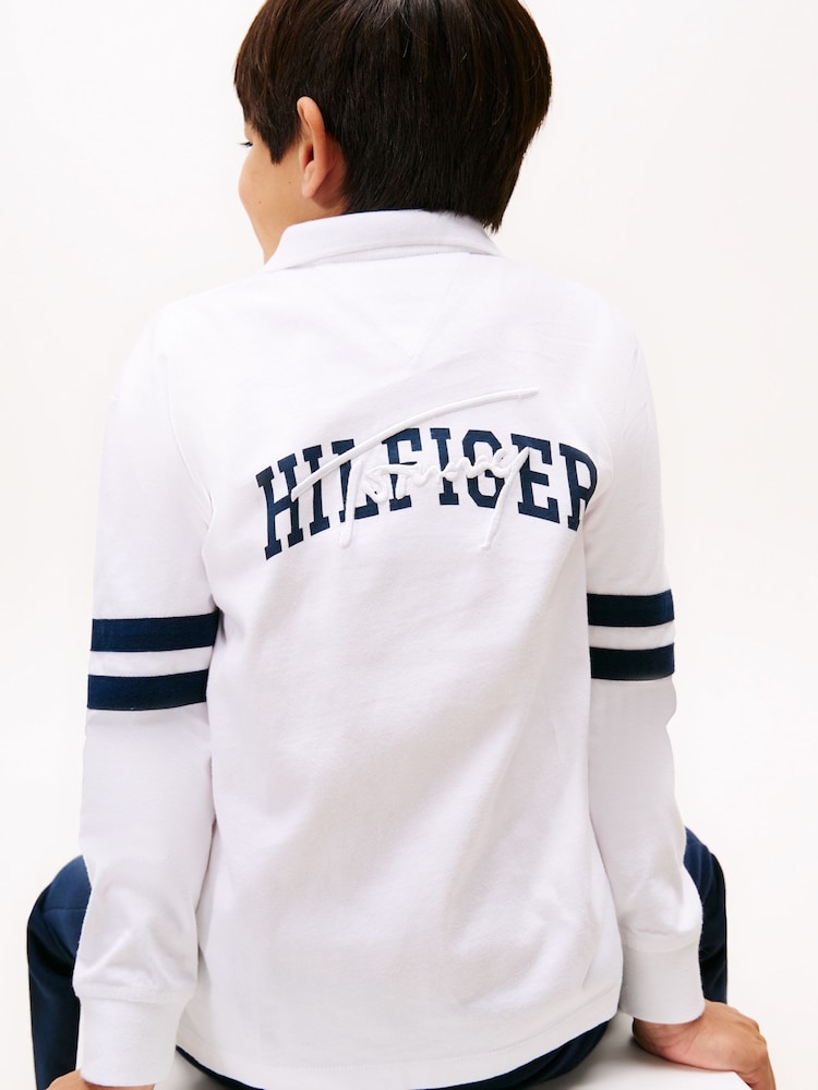 Weiß - Tommy Hilfiger Regular Fit Long Sleeve Polo Shirt - Bild 5 von 5